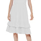 Calvin Klein Women's Ruffled A Line Dress White Size 4