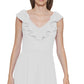 Calvin Klein Women's Ruffled A Line Dress White Size 4