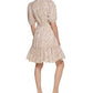 Calvin Klein Women's Puff Sleeve Belted Dress Brown Size 12