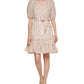 Calvin Klein Women's Puff Sleeve Belted Dress Brown Size 12