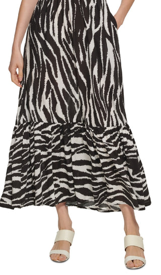 Calvin Klein Women's Ruffled Smocked Waist Dress Black Size 4