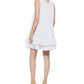 Calvin Klein Women's Textured Ruffled Hem Dress White Size 14