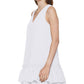 Calvin Klein Women's Textured Ruffled Hem Dress White Size 14