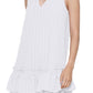 Calvin Klein Women's Textured Ruffled Hem Dress White Size 6