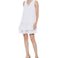 Calvin Klein Women's Textured Ruffled Hem Dress White Size 6
