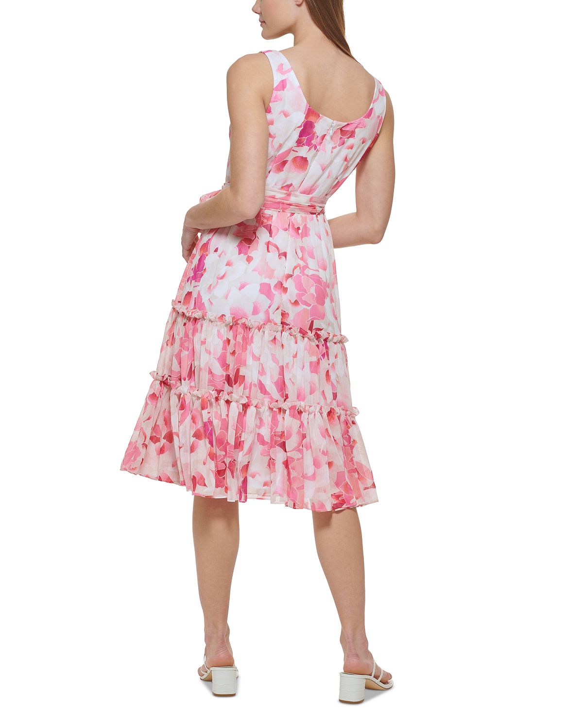 Calvin Klein Women's Floral A Line Dress Pink Size 14