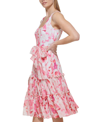 Calvin Klein Women's Floral A Line Dress Pink Size 14
