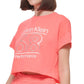 Calvin Klein Women's Cropped Logo T Shirt Orange Size Medium