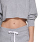 Calvin Klein Women's Embroidered Logo Cropped Sweatshirt Gray Size Small