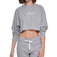 Calvin Klein Women's Embroidered Logo Cropped Sweatshirt Gray Size Small