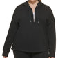 Calvin Klein Women's Half Zip Pullover Hoodie Black Size 1X