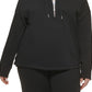 Calvin Klein Women's Half Zip Pullover Hoodie Black Size 1X