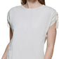 Calvin Klein Women's Cinch Sleeve Top Brown Size Medium