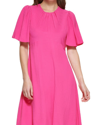 Calvin Klein Women's Flutter Sleeve A Line Dress Pink Size 6