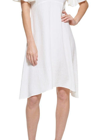 Calvin Klein Women's Mid Sleeve Dress White Size 10