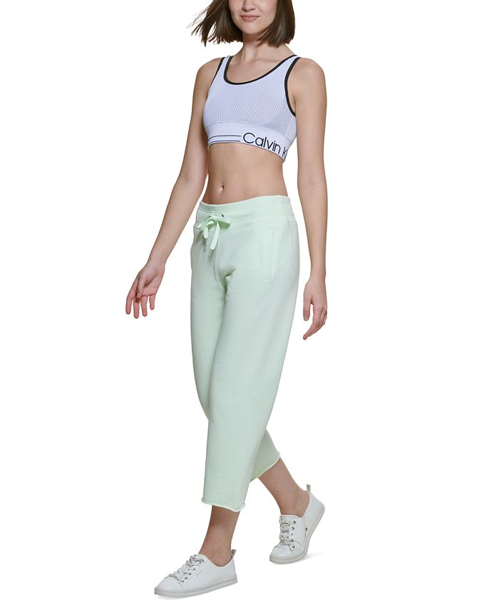 Calvin Klein Women's Cropped Sweatpants Blue Size Medium