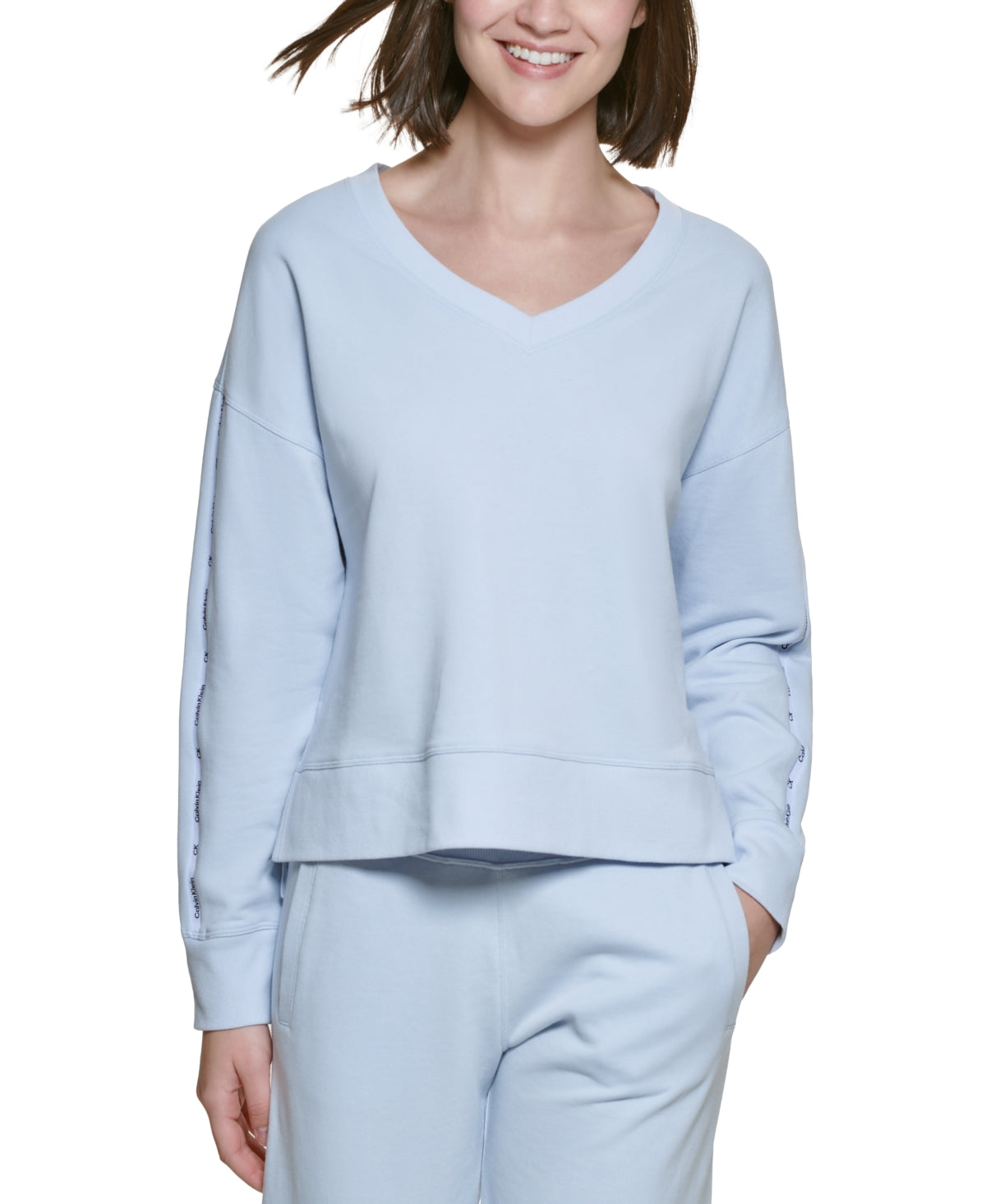 Calvin klein blue sweater hot sale women's