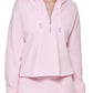 Calvin Klein Women's Half Zip Hoodie Pink Size Large
