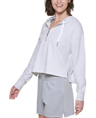 Calvin Klein Women's Half Zip Hoodie White