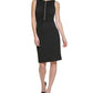Calvin Klein Women's Ruched Rhinestone Embellished Dress Black Size 4