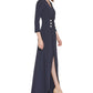 Calvin Klein Women's Embellished Faux Wrap Gown Blue Size 4