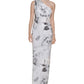 Calvin Klein Women's Embellished One Shoulder Gown Gray Size 4