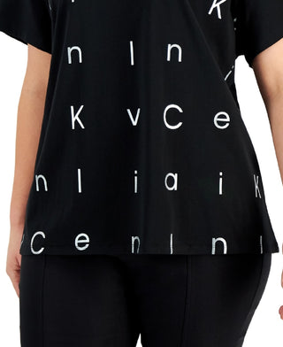 Calvin Klein Women's Logo T Shirt Black Size 3X