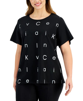 Calvin Klein Women's Logo T Shirt Black Size 3X