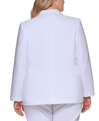 Calvin Klein Women's Plus One Button Blazer White Size 20W