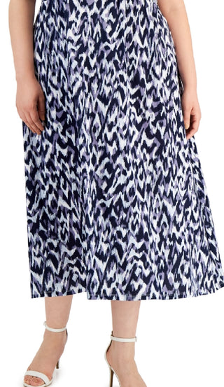 Calvin Klein Women's Smocked Maxi Dress Blue Size 2X