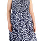 Calvin Klein Women's Smocked Maxi Dress Blue Size 1X