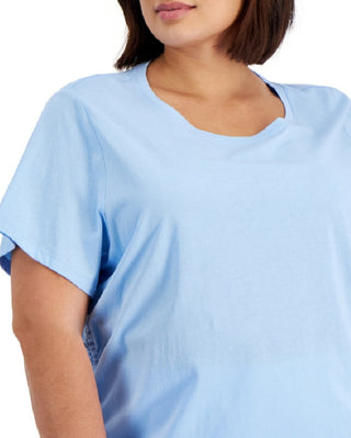 Calvin Klein Women's Cinched Side Seam Top Blue Size 0X