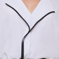 Calvin Klein Women's Plus Contrast Trim V Neck Blouse White Size 2X