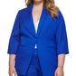 Calvin Klein Women's Linen Blend One Button Jacket Blue Size 16W