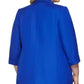 Calvin Klein Women's Linen Blend One Button Jacket Blue Size 16W