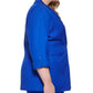 Calvin Klein Women's Linen Blend One Button Jacket Blue Size 16W