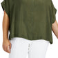 Calvin Klein Women's Button Down Top Green