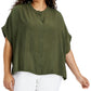 Calvin Klein Women's Button Down Top Green