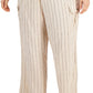 Calvin Klein Women's Striped Rumpled Wide Leg Cargo Pants Brown Size 3X