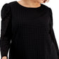 Calvin Klein Women's Checkered Puffed Shoulder Top Black Size 2X