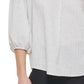 Calvin Klein Women's Striped Split Neck Blouse White Size Large