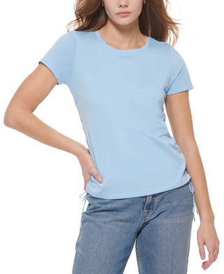 Calvin Klein Women's Cinch Side T-Shirt Blue Size Large