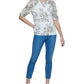 Calvin Klein Women's Floral Print Chiffon Sleeve Top Green Size Medium
