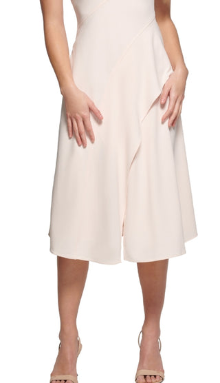 Calvin Klein Women's Asymmetric A Line Dress Pink Size 12