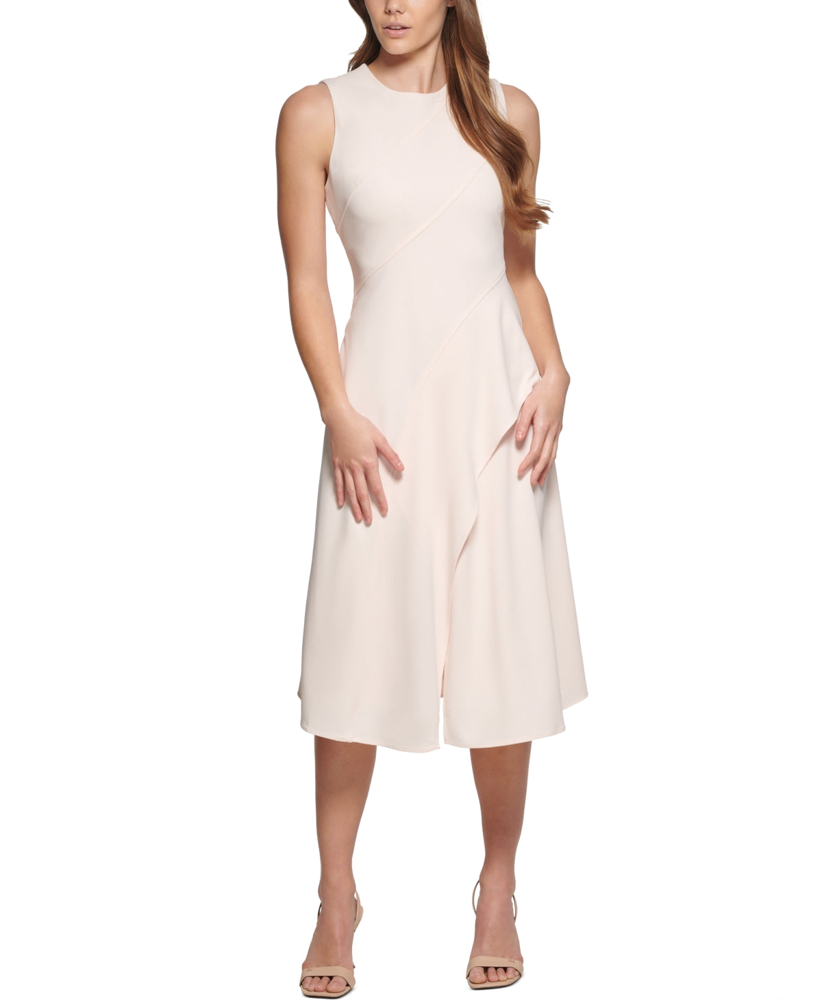 Calvin Klein Women's Asymmetric A Line Dress Pink Size 12