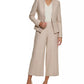 Calvin Klein Women's Plus Linen Cropped Wide-Leg Pants Beige Size 14W