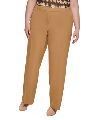 Calvin Klein Women's Highline Textured Pants Brown Size 16W