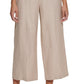 Calvin Klein Women's Linen Cropped Wide Leg Pants Brown Size 14 Petite