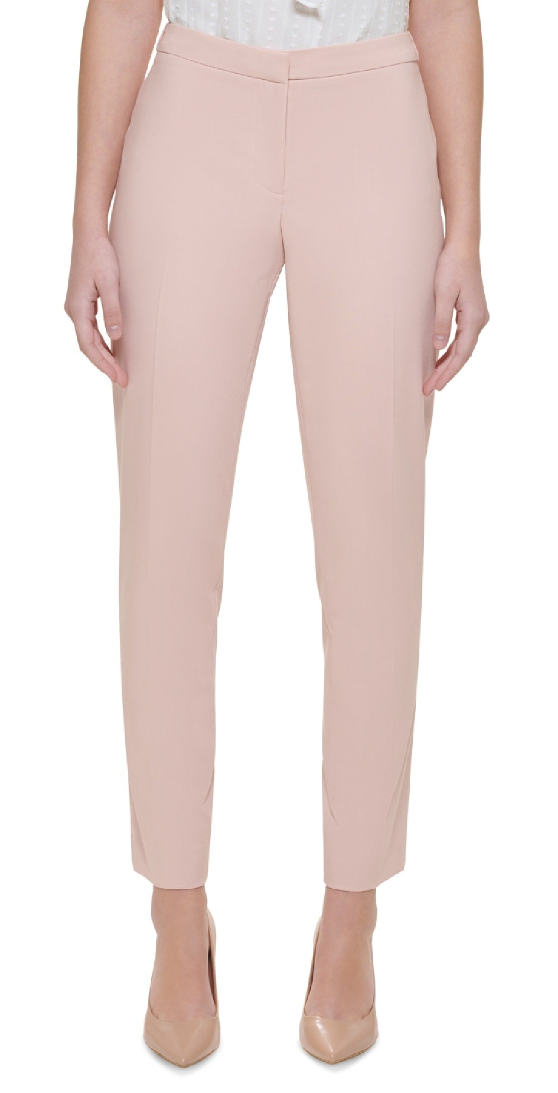Calvin Klein Women's Highline Slim Leg Ankle Pants Pink Size 12 Petite