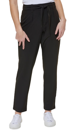 Calvin Klein Women's Tie Waist Pant Black Size Medium